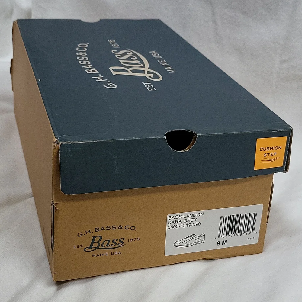 Dark Grey Leather Sneakers Landon Size 9.5M G.H. Bass - Picture 5 of 12
